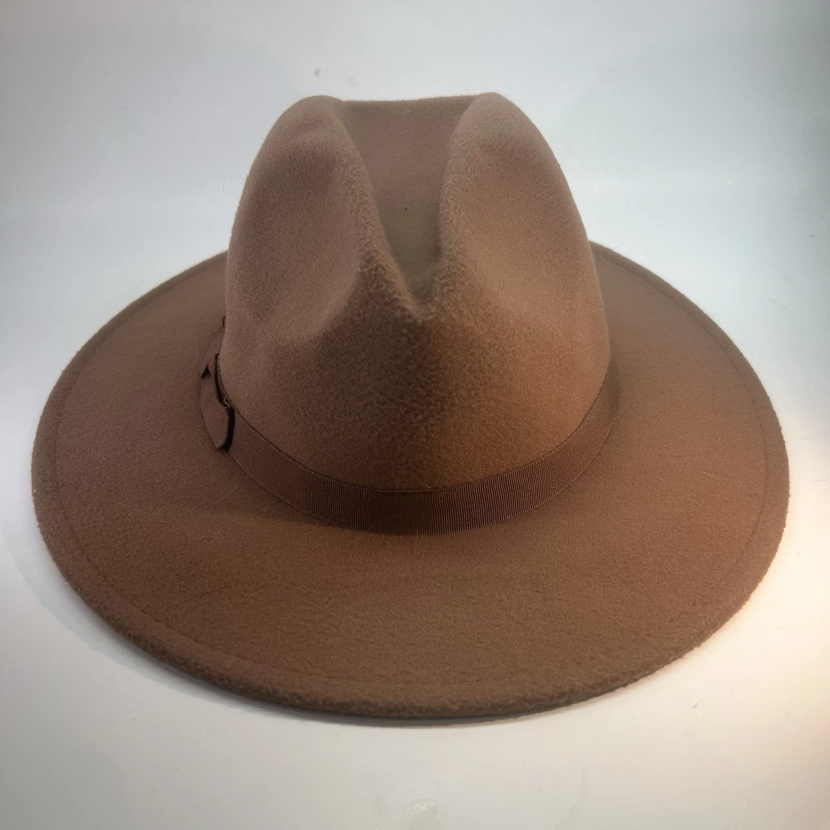 Anna & Ava Women 100%‎ Wool Fedora Hat Brown Western Rancher Wide Brim Boho Fall Felt Fedora Brown Hats for Women for sale | eBay main image 4