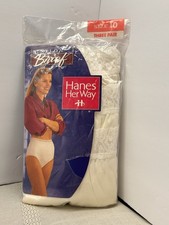 Vintage Hanes Her Way Panties Womens 10 Nylon Briefs Set Of 3 Lace Trim 1997