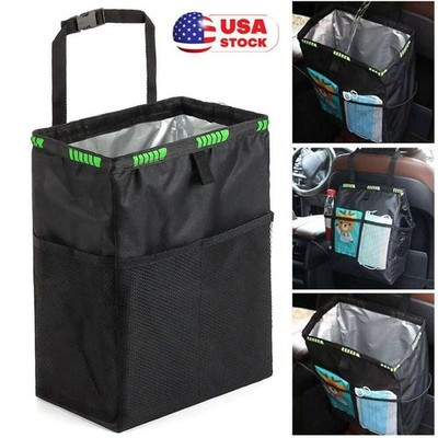 Car Waterproof Trash Can Litter Bin Garbage Bag Waste Storage Organizer Pocket