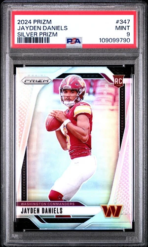 2024 Panini Prizm Jayden Daniels #347 Silver PSA 9