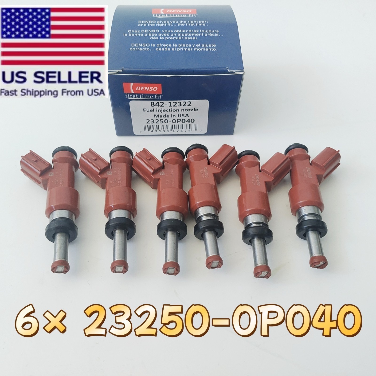 OEM DENSO 6 FUEL INJECTORS FOR  LEXUS 3.5L V6 (23250-0P040)