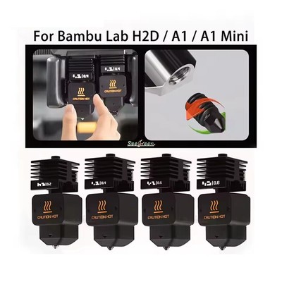 0.2/0.4/0.6/0.8mm Düse Hotend Kit für Bambu Lab H2D/A1/A1 mini 3D Drucker Teile