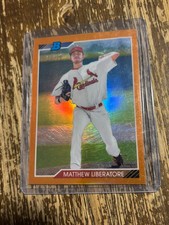 2020 Bowman Chrome Matthew Liberatore /25 Orange Refractor Rookie Card Cardinals. rookie card picture