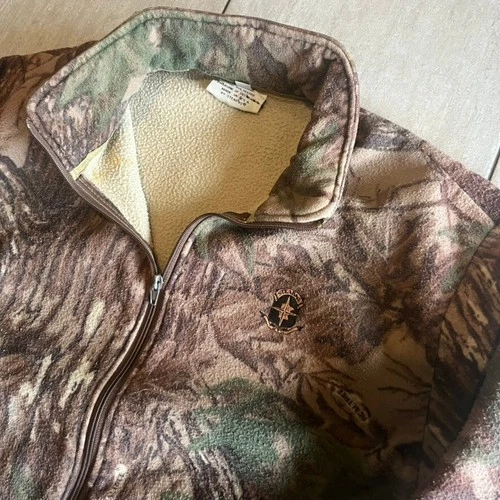 Vintage Stearns Camouflage Fleece Full Zip Jacket Polyester Large image 3
