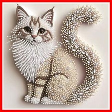 5D Crystal Diamond Painting Kits for Adults, Cat Special Shape Diamond Art Kits,