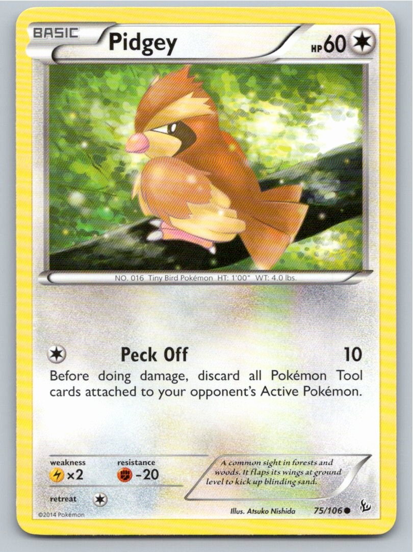 2014 POKEMON PIDGEY FLASHFIRE 75/106 C NM A64983 FREE S&H