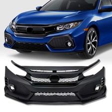 Front Bumper Cover Kit W Grille Lip Type R Style Fit 2016-2021 Honda Civic
