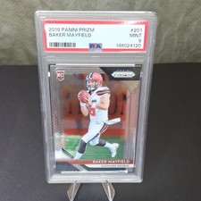 Panini Prizm 2018 Baker Mayfield #201 Rookie Base PSA Graded Football Card. rookie card picture