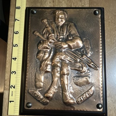 Rathbanna Jim FitzPatrick 1995 Irish Piper 3D Metal Relief Wall Plaque 7 