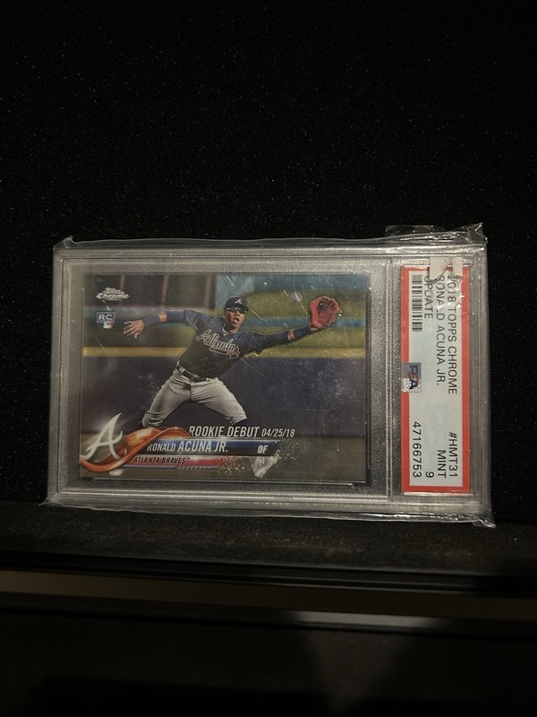2018 Topps Chrome Update Ronald Acuna Jr. Rookie Debut RC PSA 9#US252 Braves
