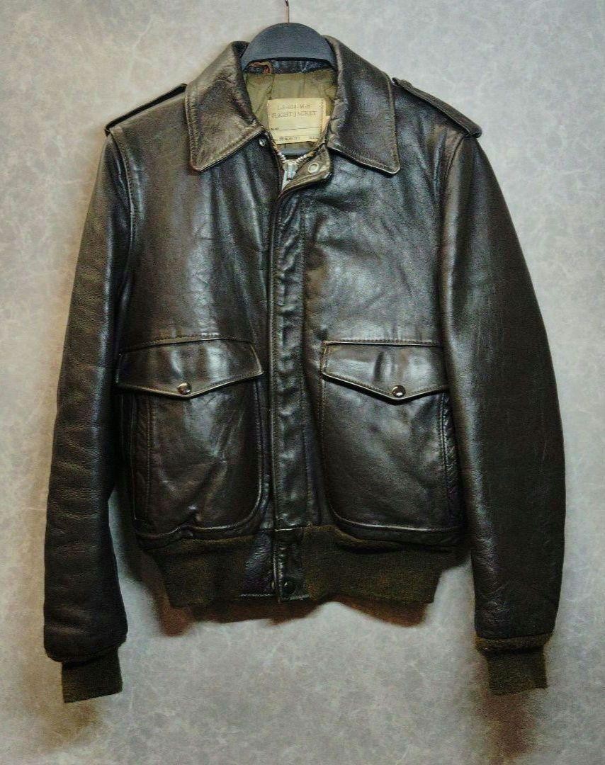 Schott G-1 Flight Jacket 80s Vintage Leather Talon Zip Size