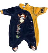 Disney Winnie the Pooh vintage romper Tigger Footie Pajamas Jumper Newborn Rare