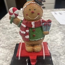 The Christmas Shoppe Gingerbread Cookie Man Stocking Holder Brand New
