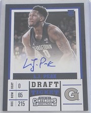 L.J. PEAK 2017-18 Contenders Draft Picks Draft Ticket Blue #101 Auto Georgetown