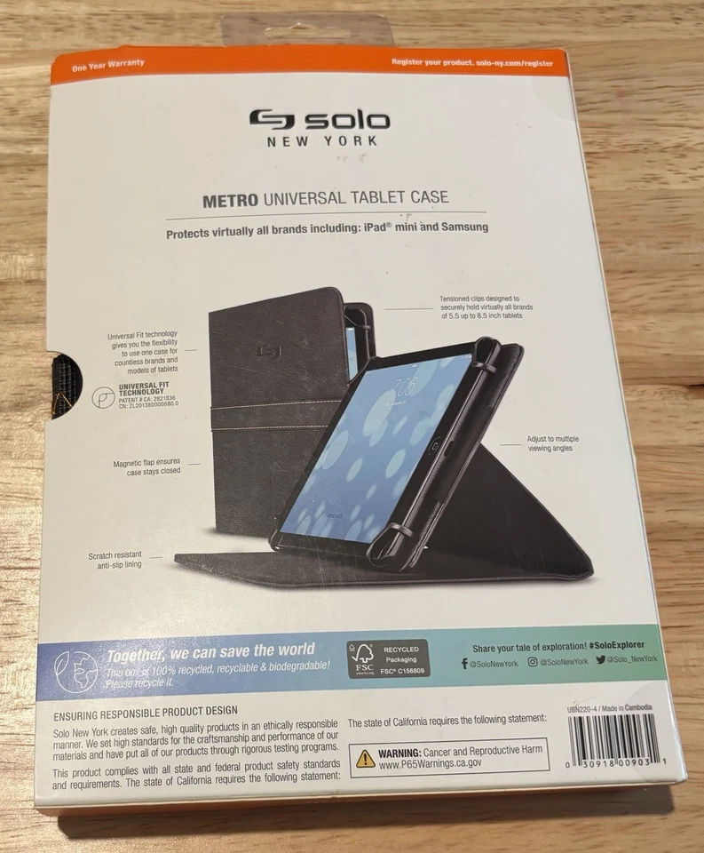 Solo New York Metro Universal Tablet Case 5.5 up to 8.5 Inch Tablets - Image 2 of 2