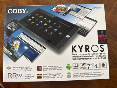 KYROS Coby 7  Black Tablet (MID7022, 4GB, Android 2.3, 2011) Brand New/ Sealed!