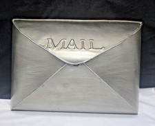 BRUSHED SILVER METAL ENVELOPE STYLE WALL MOUN...