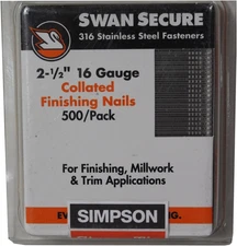 T16N250FNB Straight, Adhesive Collation, T-Style Head, 16-Gauge Finishing Nail —