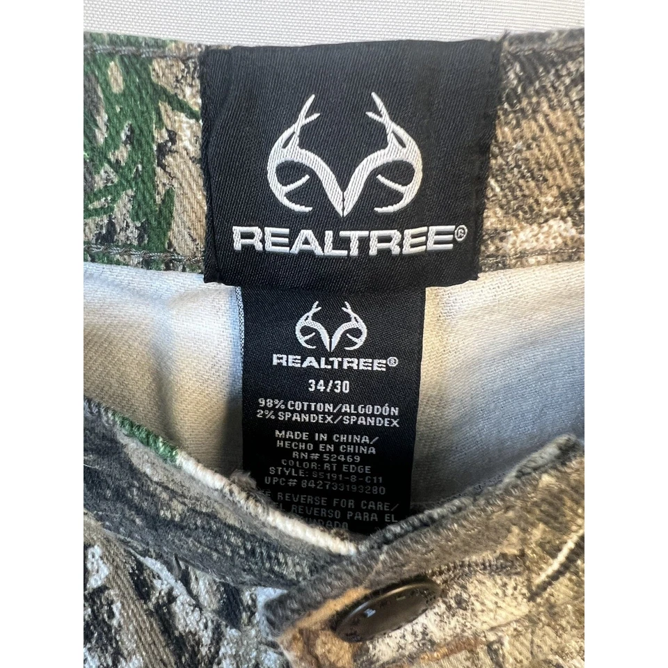 Realtree Camo Pants Mens Size 34/30 5 Pocket Stretch Waist Hunting Outdoor NWT - Image 2 of 4