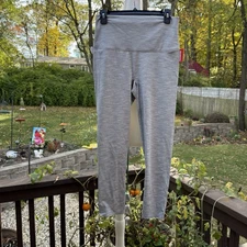 New Spanx Soft & Smooth Spacedye 7/8 Length Leggings Grey Heather Size Large L