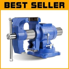Compact & Sturdy 6" Heavy Duty Bench Vise with 360-Degree Swivel - Ideal for DIY