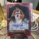 Bowman Chrome Mikel Brown Jr 1st Auto Louisville Red 4/5 inscription L’s Up