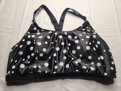 Women's 18W Black Polka Dot Bathing Suit Top Spider Back