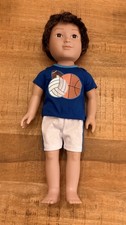 My Life as Boy Shorts Blue Shirt  Sports Outfit, 18" Doll