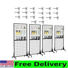 Movable 2'x5.5' Gridwall Panel Racks - Perfect for Retail Displays and Art Shows