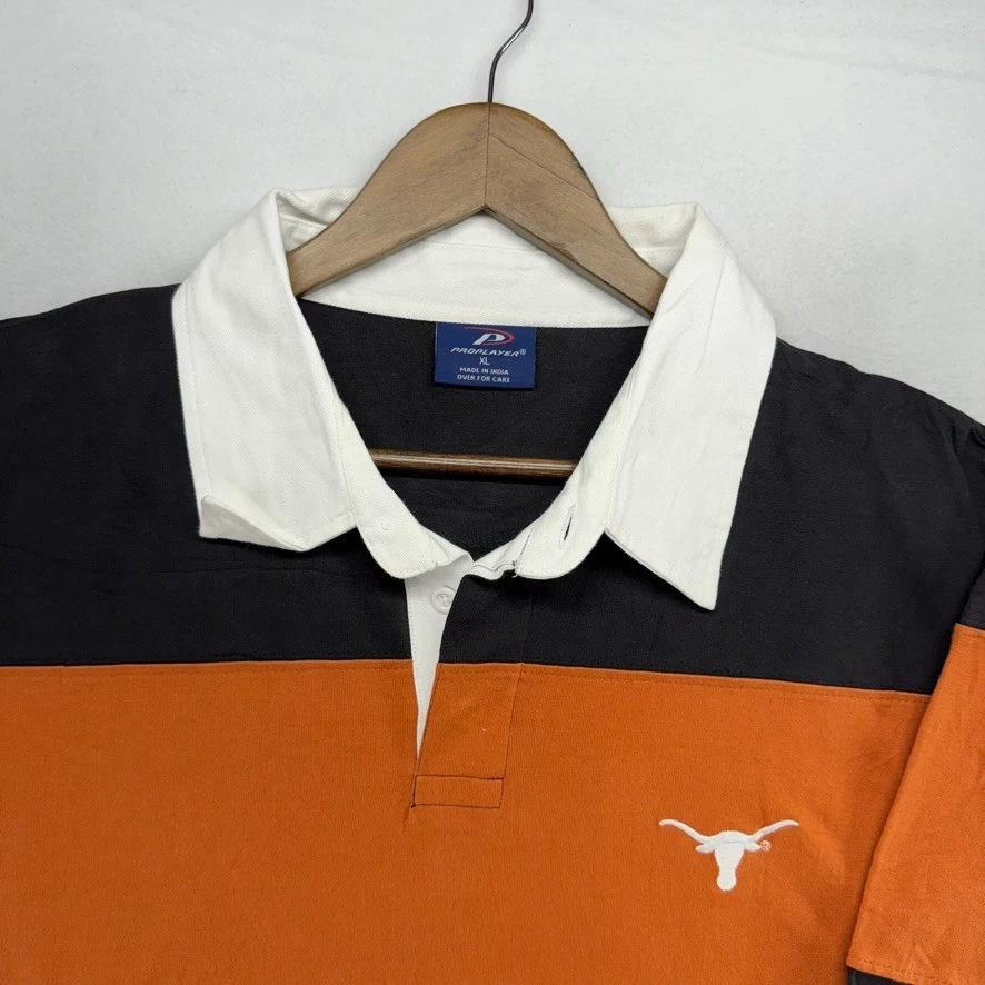 Vintage Texas Longhorns Rugby Shirt Men's XL Orange Black Colorblock University - Image 3 of 4
