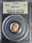 1963 Cameo Proof Silver Roosevelt Dime PCGS PR67CAM OGH Toned Free Shipping