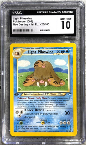 Light Piloswine (1st Edition) graded CGC 10 for sale on eBay