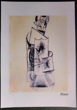 Picasso Litografia Su Carta 42x29.7 Cm Firma In Lastra 199 Ex.