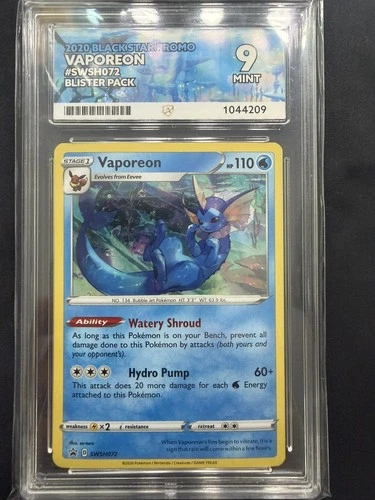 VAPOREON SWSH072 TRIPLE BLISTERS PACK POKEMON ACE 9 MINT