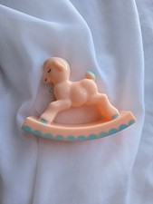 Vintage Knickerbocker Plastic PINK Rocking Horse Rattle
