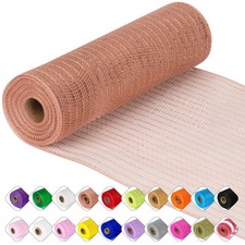 Rose Gold Deco Mesh Ribbon 10 Inch x 30 Feet Metallic Foil Wreath Decor