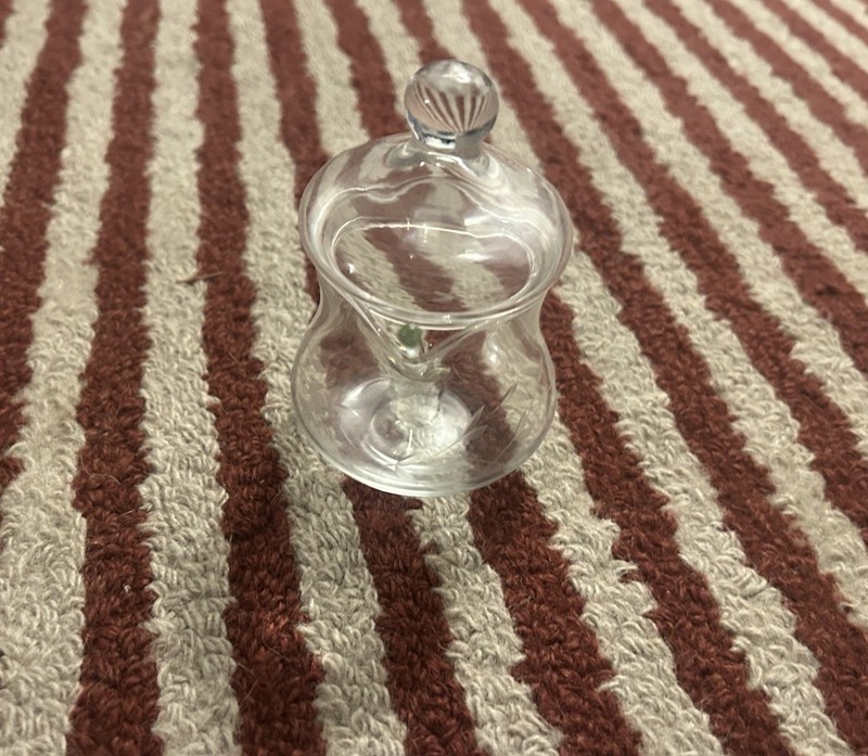 Vtg Princess House Crystal Jelly Honey Jar Spoon #457 Heritage Etched Floral