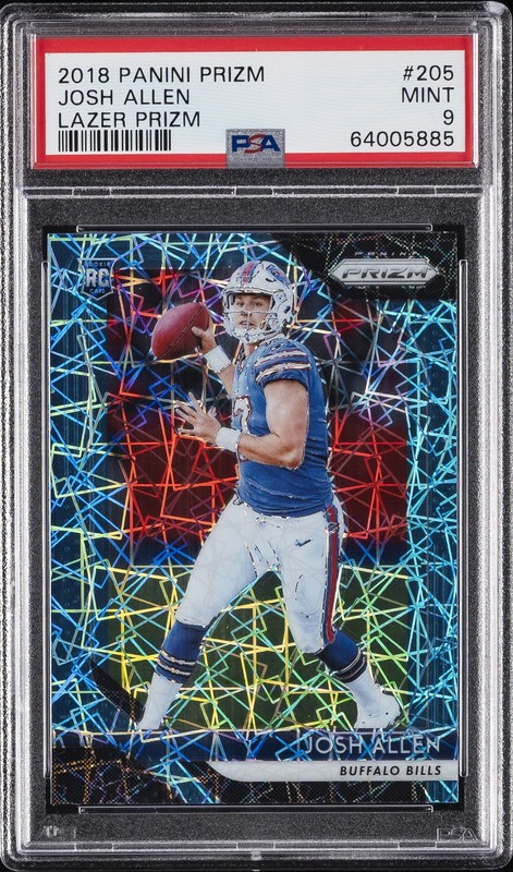 2018 PANINI PRIZM LAZER PRIZM #205 JOSH ALLEN ROOKIE RC PSA 9