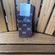 Gucci GG Calze Marrone Unisex Adulto Taglia Large 8-12 con Stampa Monogramma