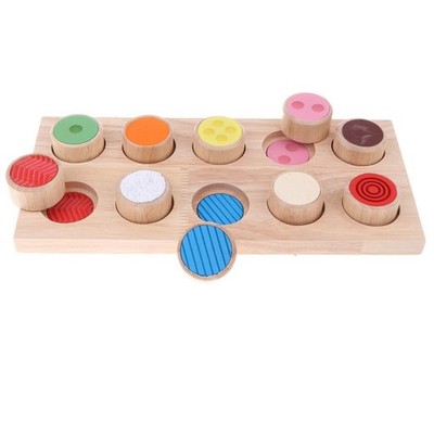 Wooden Touch And Match Board Sensory Aid Children Learning Toy 10pcs/set