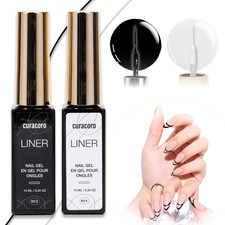 Gel Nail Polish Liner Art, Duo Black and White Set, Long-Lasting, Chip-Resistant