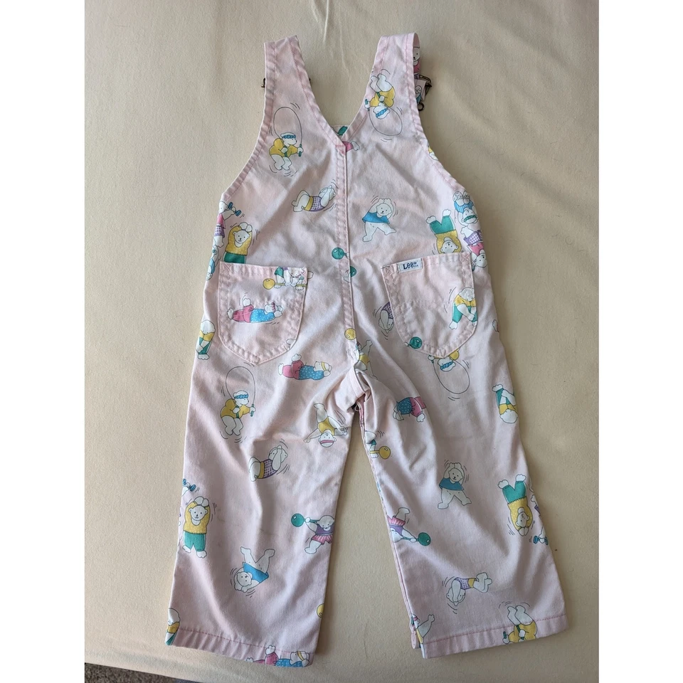 Mono estampado ejercicio Lee Bear's vintage años 80 rosa pastel Y2K niños 24 meses Foto 2 de 4