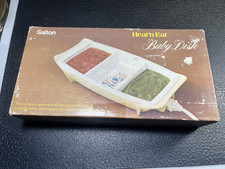 Vintage 1960s Salton Heat n Eat Baby Food Warmer Dish with Box Tested/Works