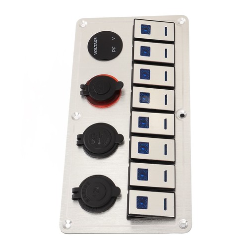 ˜Rocker Switch Panel 8 Gang 12‑24V 5 Pin Blue Light Toggle On Off Lights Control - Picture 7 of 24