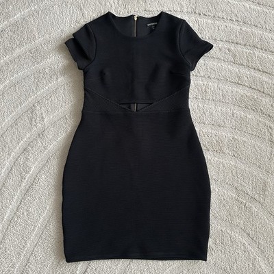 Express Short Sleeve A Line Coctail Dress Black Women s Small