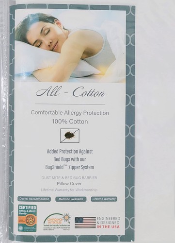Premium 100% Cotton Zippered Body Pillow Protector - 20 x 60 - White - 300 Th...