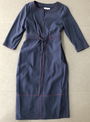 knee length dresses for ladies Boden Women's Mollie Linen Shirt Dress in Blue main image 1