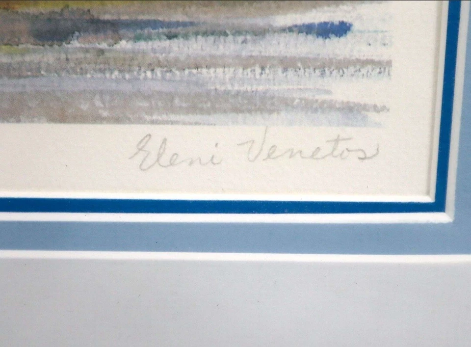 Eleni Venetos (Greek) "Lido Marina Village" 4th of July 1981 Signed & Numbered - Image 3 of 4