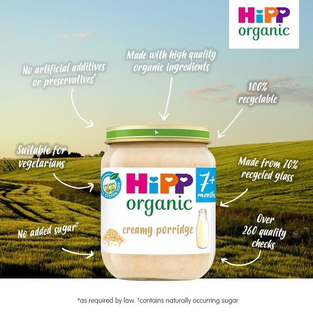 HiPP Organic Creamy Porridge Baby Food Jar 7+ Months 160g UK