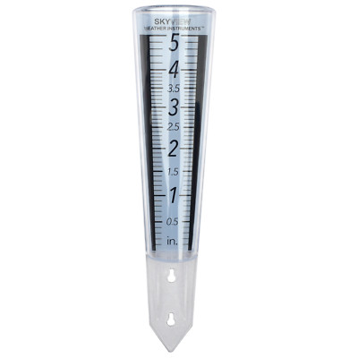 Skyview Rain Gauge, Large Easy-View Scale & Numbers - Includes Mounting Hardware